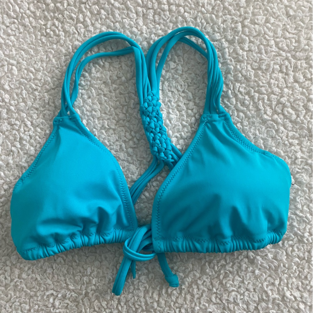 XS XP PINK blue swimsuit top